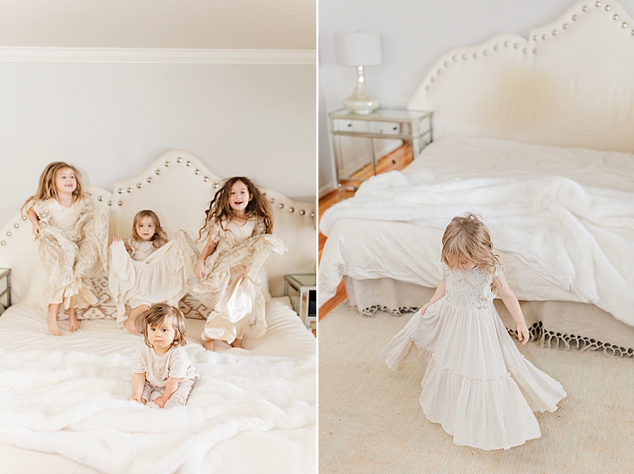 Jumping on the bed 12 month lifestyle session