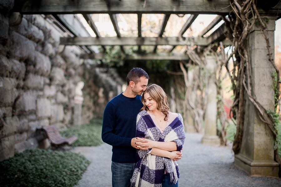 Arms wrapped at biltmore engagement photo by Knoxville Wedding Photographer, Amanda May Photos.