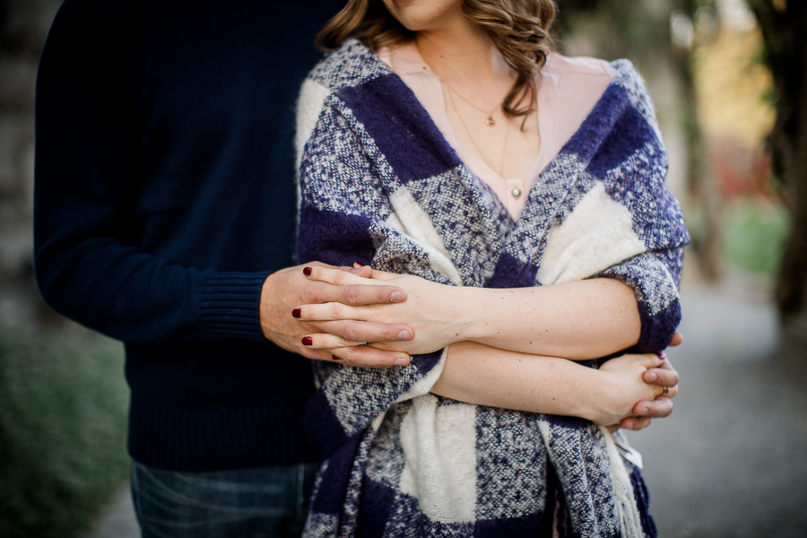Arms criss crossed engagement photo by Knoxville Wedding Photographer, Amanda May Photos.
