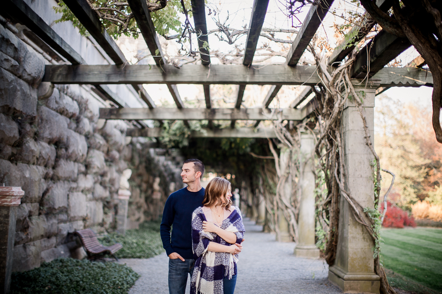 Looking opposite directions engagement photo by Knoxville Wedding Photographer, Amanda May Photos.