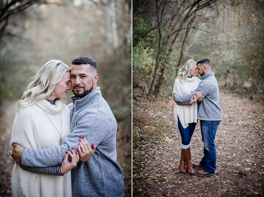 Her ankles crossed engagement photo by Knoxville Wedding Photographer, Amanda May Photos.