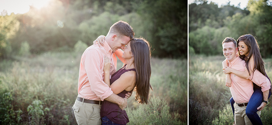 She's on his back engagement photo by Knoxville Wedding Photographer, Amanda May Photos.