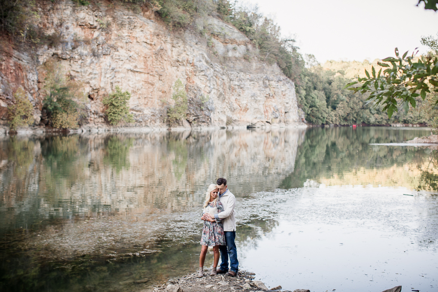 Standing on the point engagement photo by Knoxville Wedding Photographer, Amanda May Photos.