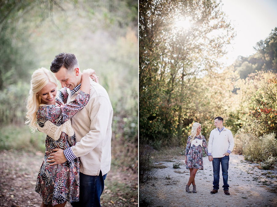 Standing side by side engagement photo by Knoxville Wedding Photographer, Amanda May Photos.