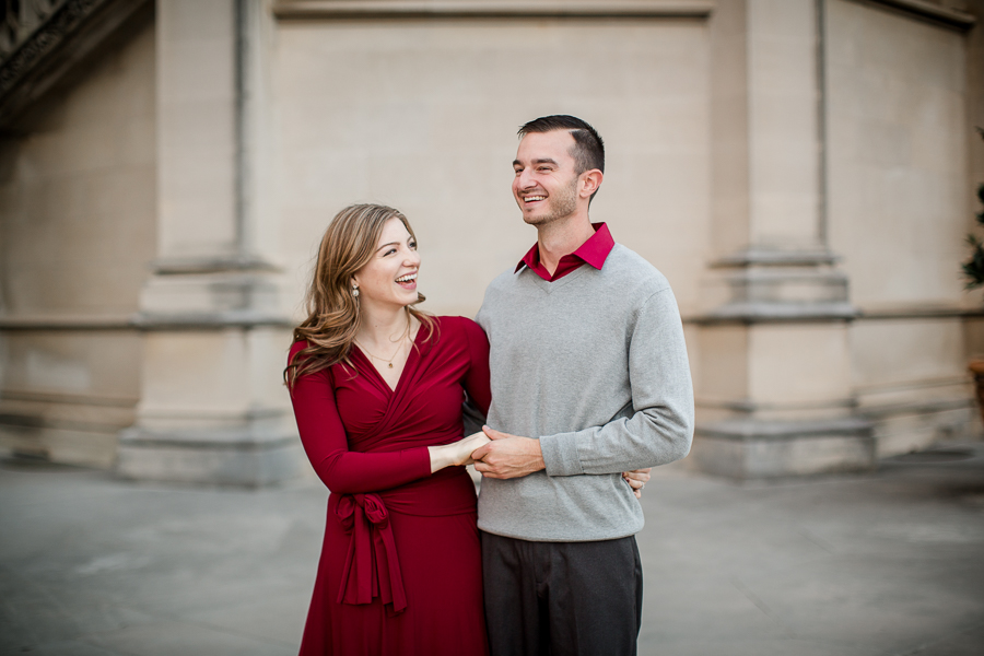She tickles him engagement photo by Knoxville Wedding Photographer, Amanda May Photos.