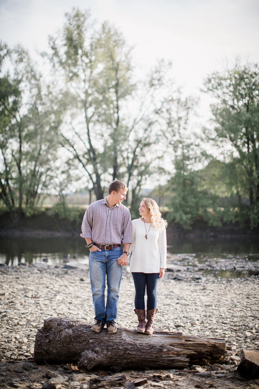 Walking in the sand engagement photo by Knoxville Wedding Photographer, Amanda May Photos.
