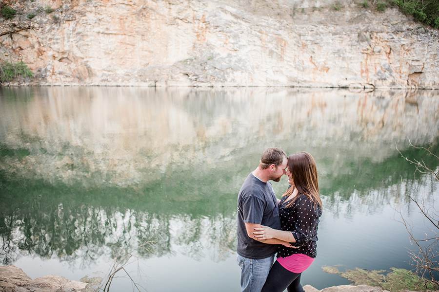 Reflection in quarry engagement photo by Knoxville Wedding Photographer, Amanda May Photos.