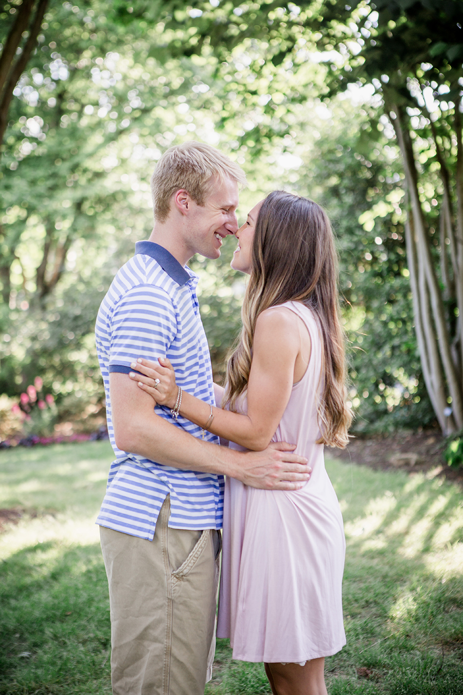 Noses together engagement photo by Knoxville Wedding Photographer, Amanda May Photos.