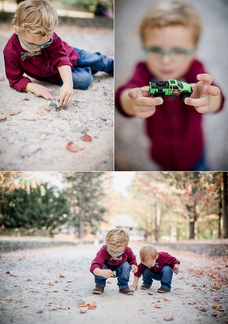 Playing with cars by Knoxville Wedding Photographer, Amanda May Photos.