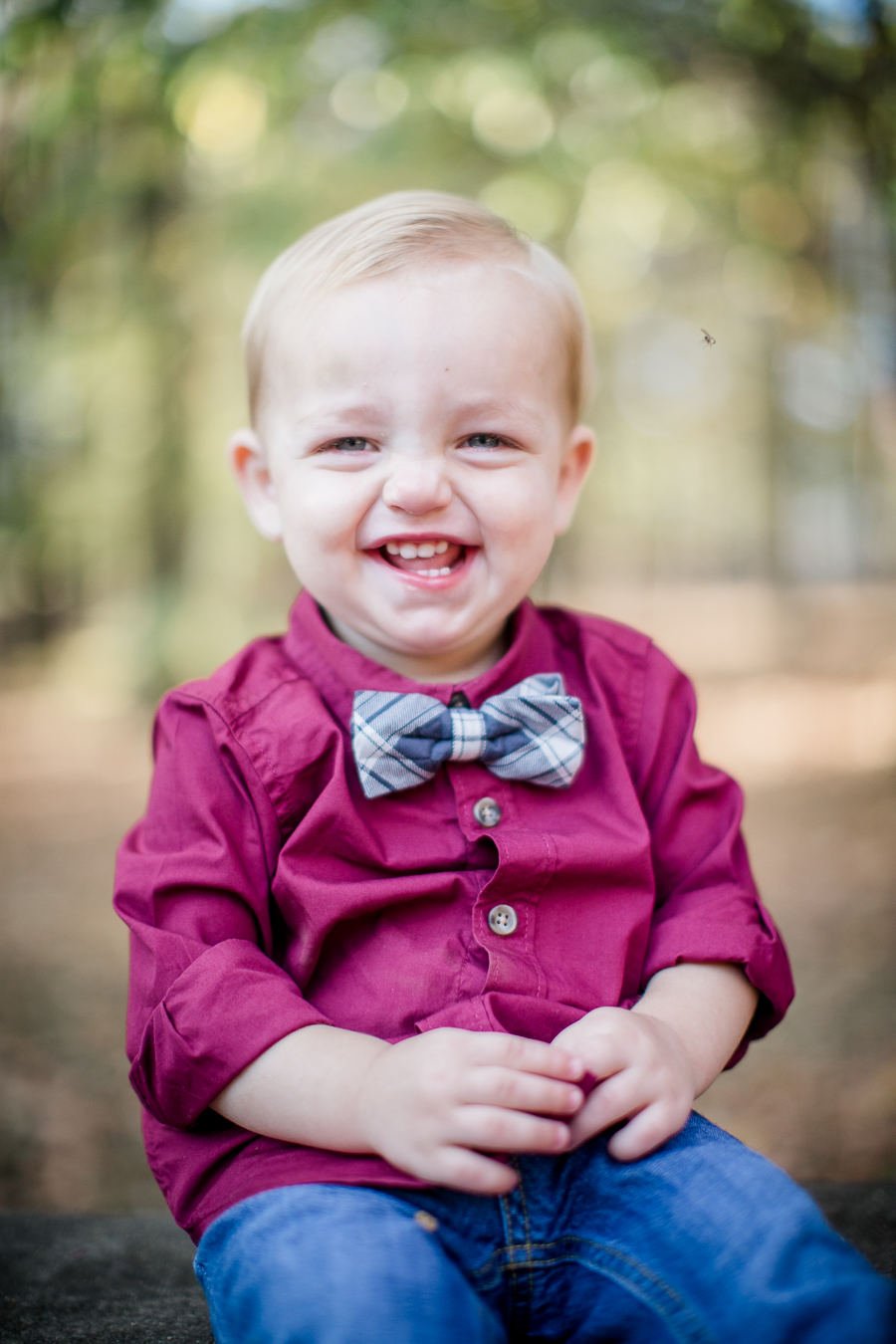 Little boy in a bow tie by Knoxville Wedding Photographer, Amanda May Photos.