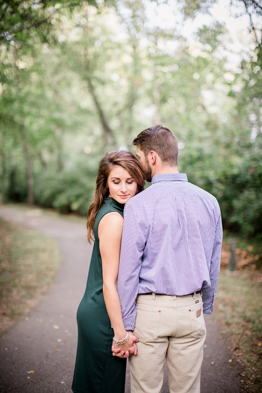 Her head on his shoulder by Knoxville Wedding Photographer, Amanda May Photos.
