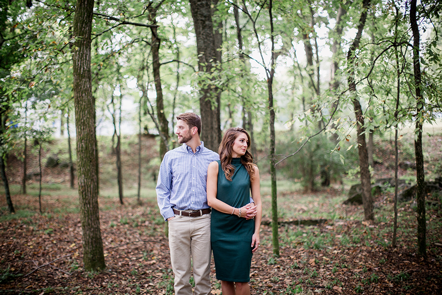 Hip to hip looking opposite directions by Knoxville Wedding Photographer, Amanda May Photos.