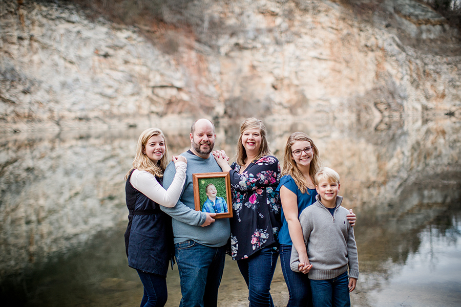 Standing in front of quarry by Knoxville Wedding Photographer, Amanda May Photos.