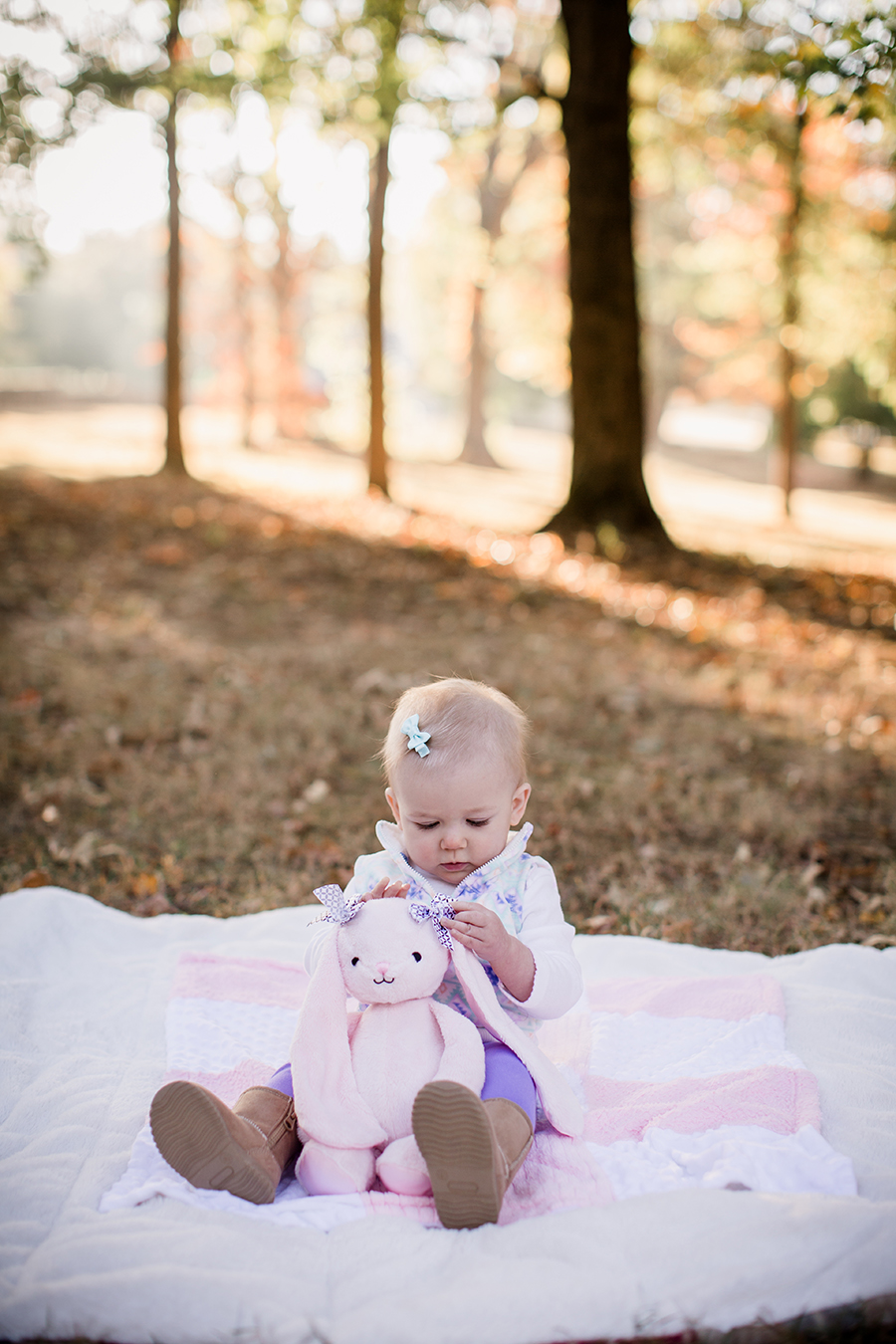 Playing with her bunny by Knoxville Wedding Photographer, Amanda May Photos.