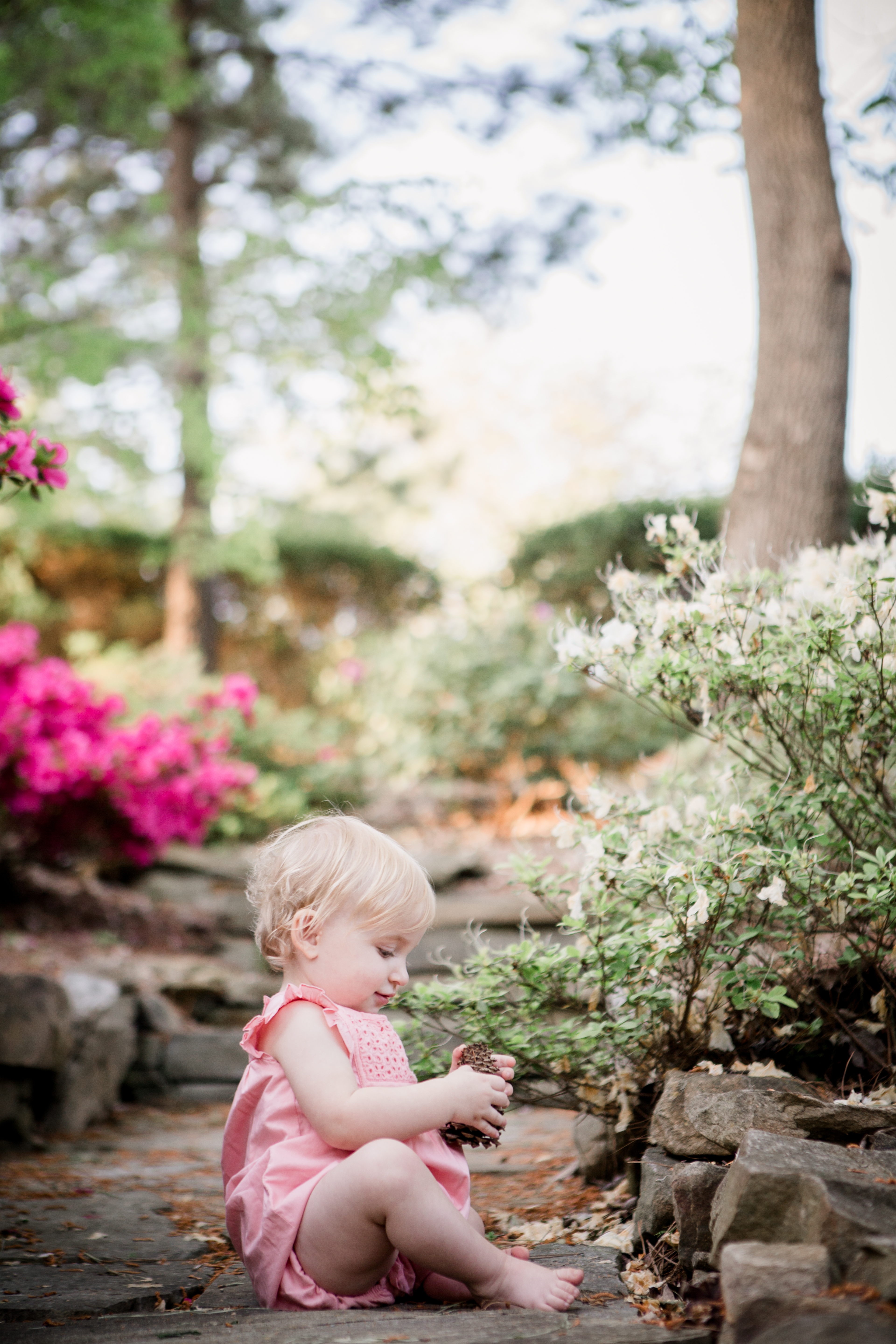 Playing with a rock by Knoxville Wedding Photographer, Amanda May Photos.