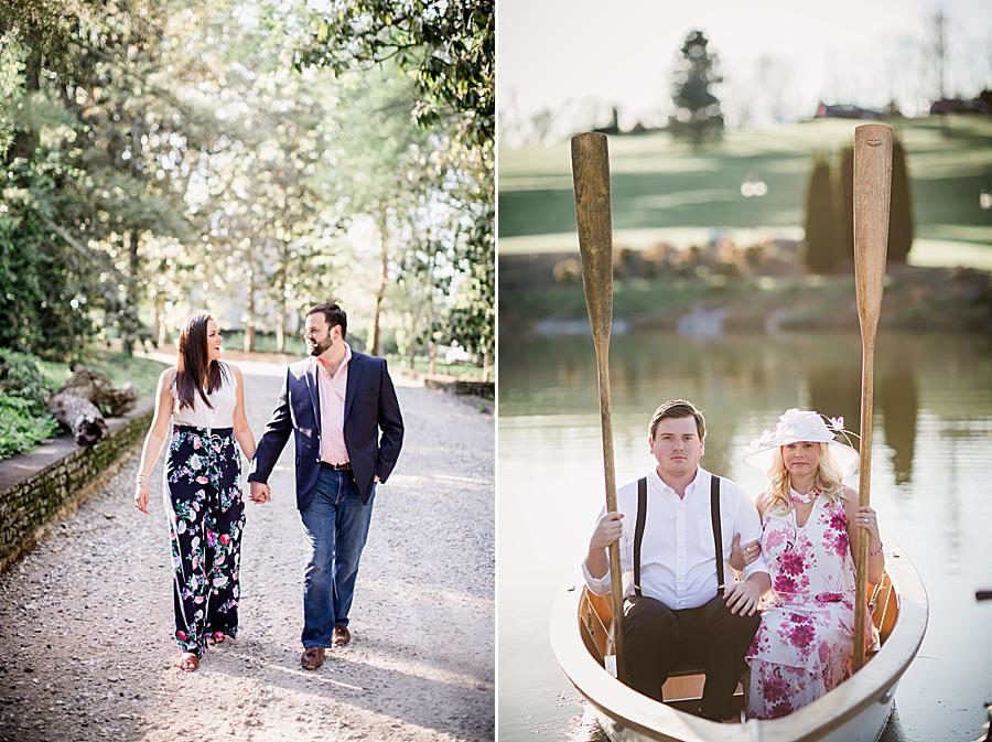 Wooden canoe at this 2018 favorite engagements by Knoxville Wedding Photographer, Amanda May Photos.