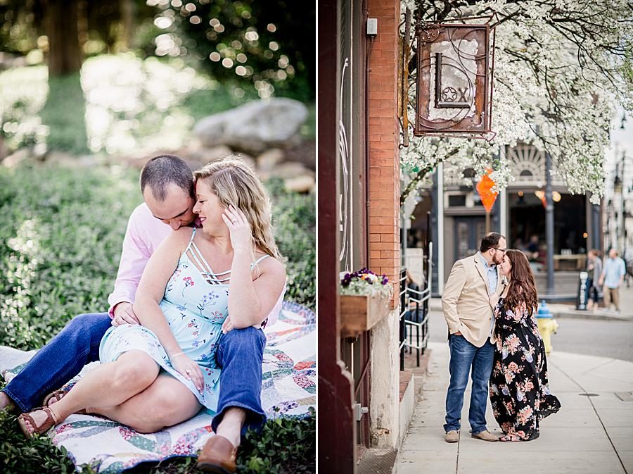 Shoulder kiss at this 2018 favorite engagements by Knoxville Wedding Photographer, Amanda May Photos.