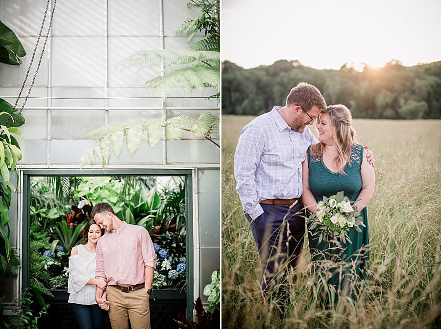 Holding a bouquet at this 2018 favorite engagements by Knoxville Wedding Photographer, Amanda May Photos.