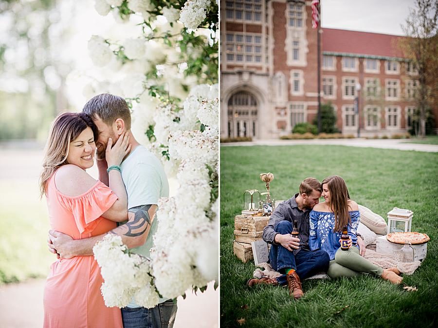 Snowball blossoms at this 2018 favorite engagements by Knoxville Wedding Photographer, Amanda May Photos.