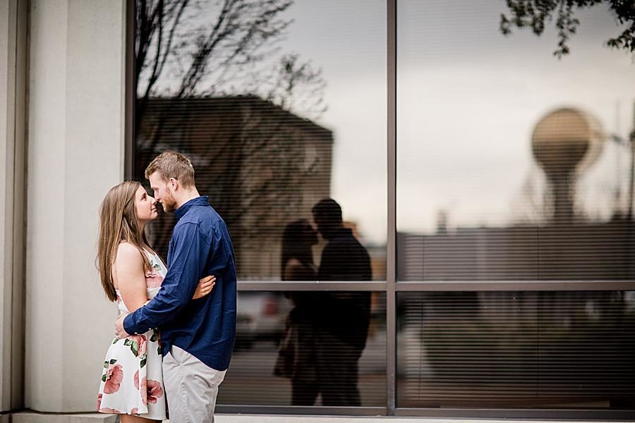 Window mirror at this 2018 favorite engagements by Knoxville Wedding Photographer, Amanda May Photos.