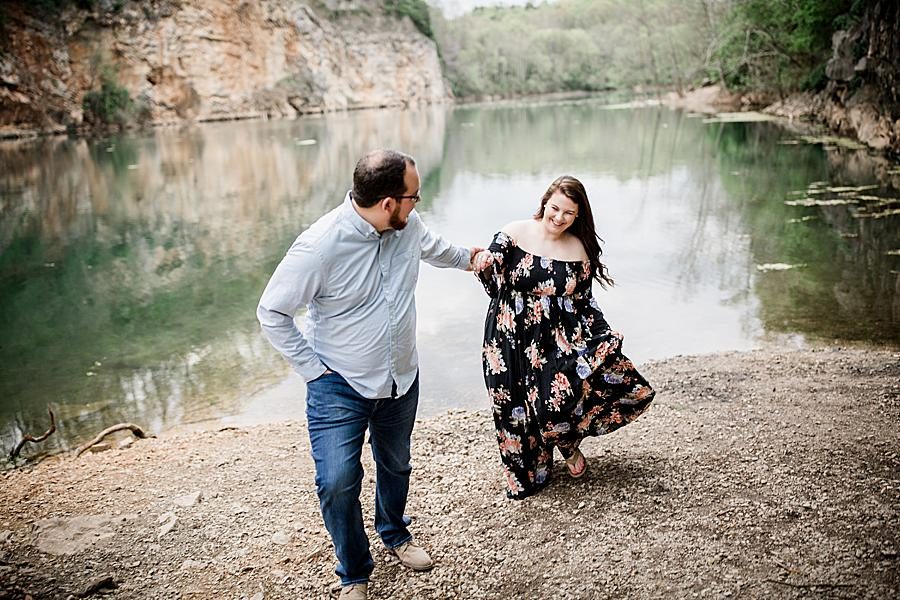 The quarry at this 2018 favorite engagements by Knoxville Wedding Photographer, Amanda May Photos.