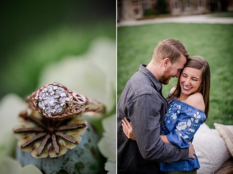 Vintage engagement ring at this 2018 favorite engagements by Knoxville Wedding Photographer, Amanda May Photos.