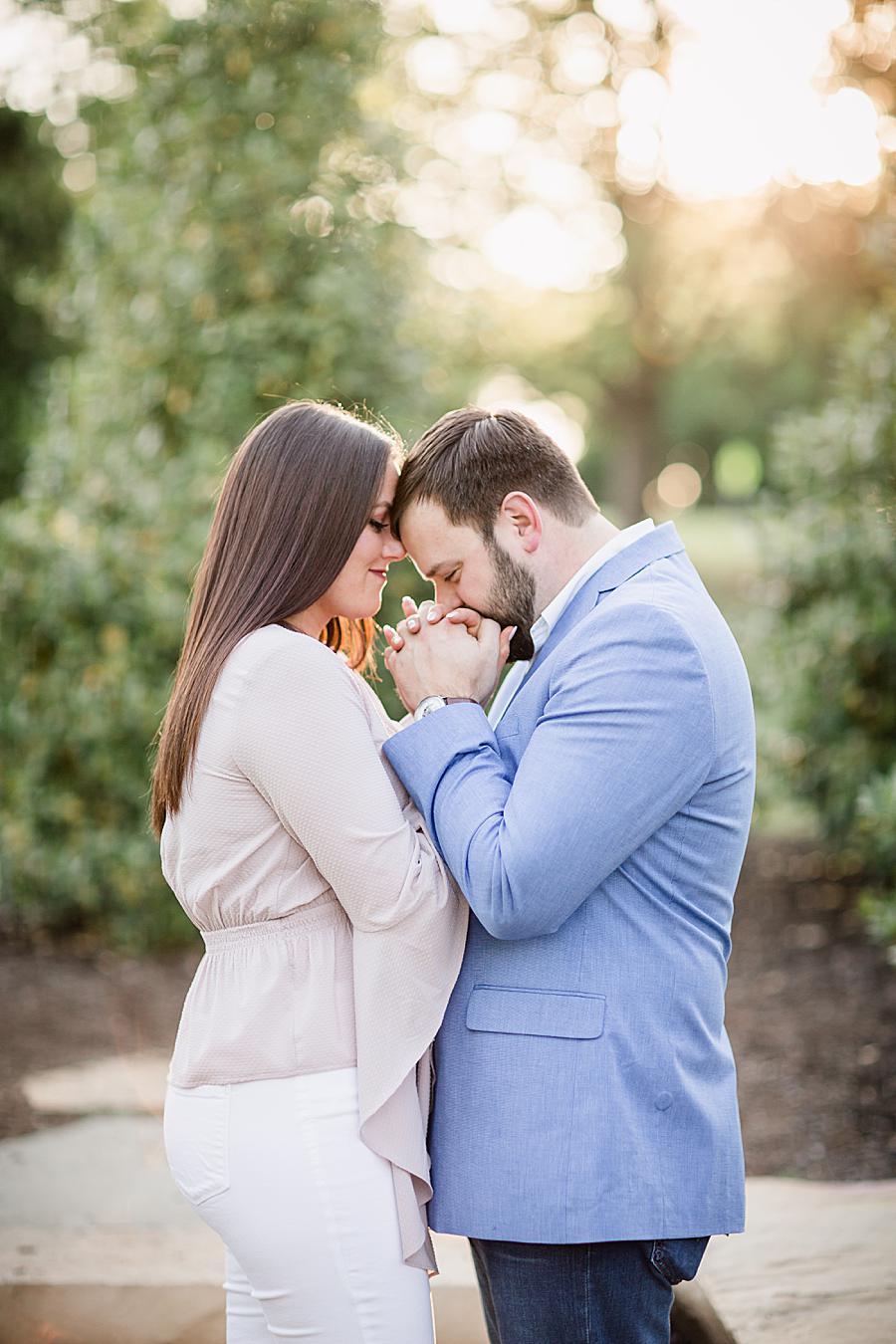 Fingers laced at this 2018 favorite engagements by Knoxville Wedding Photographer, Amanda May Photos.