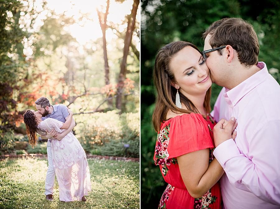 Dip kiss at this 2018 favorite engagements by Knoxville Wedding Photographer, Amanda May Photos.