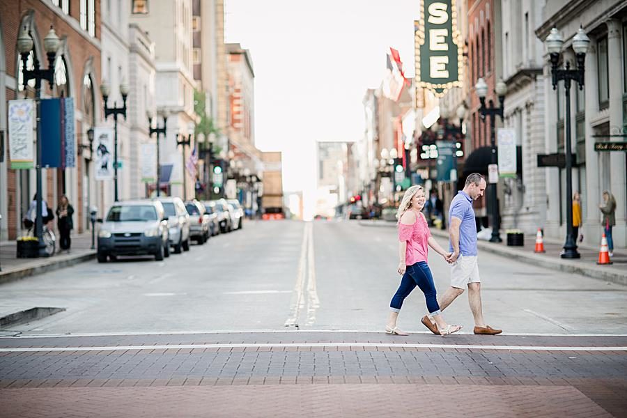 Gay Street at this 2018 favorite engagements by Knoxville Wedding Photographer, Amanda May Photos.