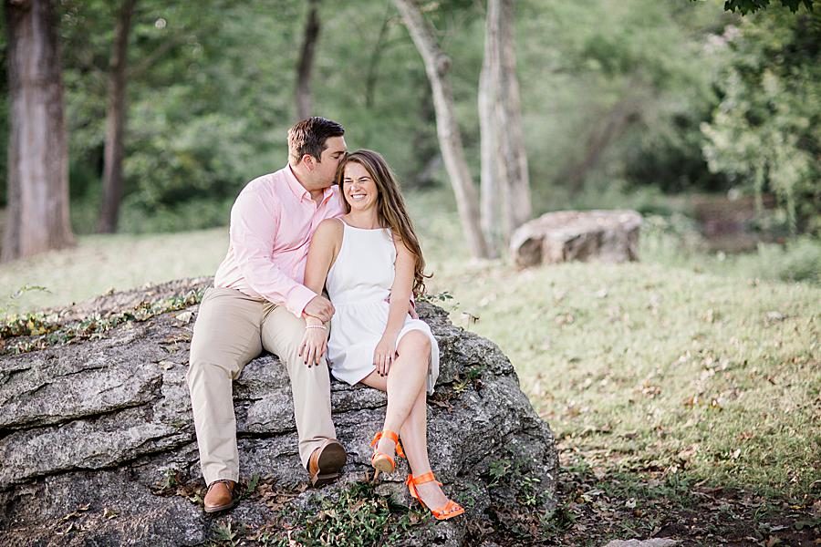 Temple kiss at this 2018 favorite engagements by Knoxville Wedding Photographer, Amanda May Photos.