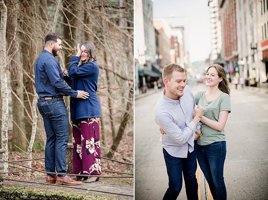Newly engaged at this 2018 favorite engagements by Knoxville Wedding Photographer, Amanda May Photos.