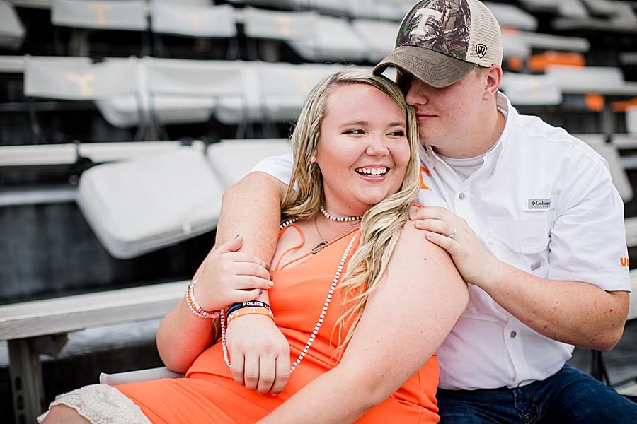 Orange dress at this 2018 favorite engagements by Knoxville Wedding Photographer, Amanda May Photos.