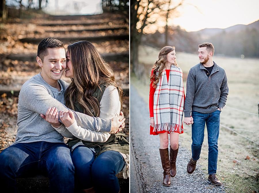 Blanket scarf at this 2018 favorite engagements by Knoxville Wedding Photographer, Amanda May Photos.