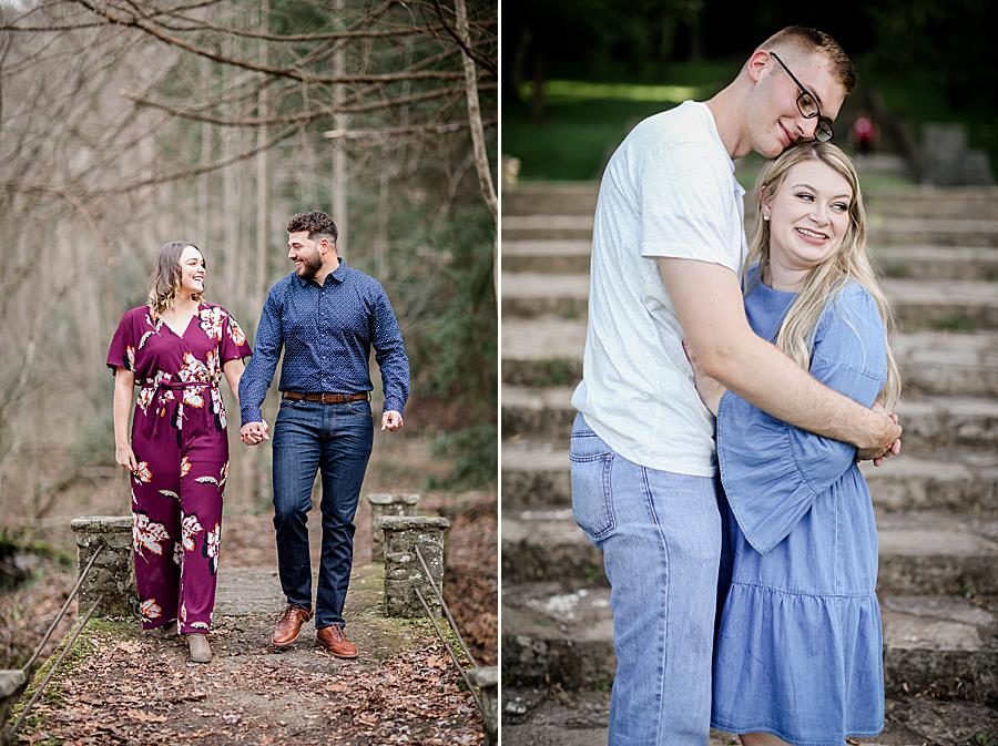 Purple jumpsuit at this 2018 favorite engagements by Knoxville Wedding Photographer, Amanda May Photos.