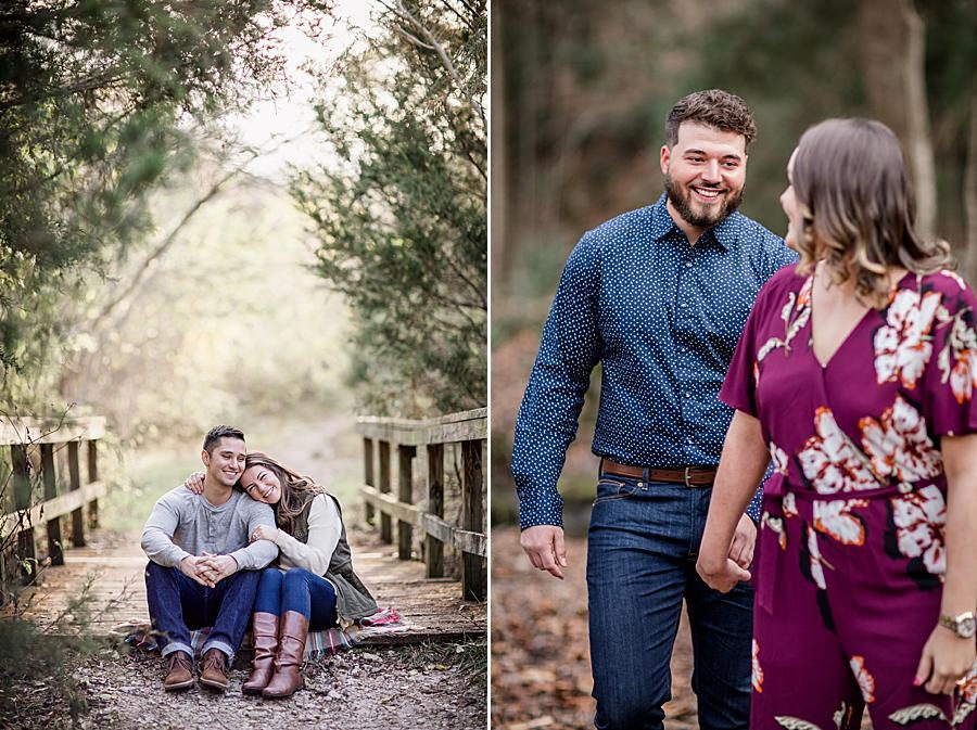 Head resting on shoulder at this 2018 favorite engagements by Knoxville Wedding Photographer, Amanda May Photos.