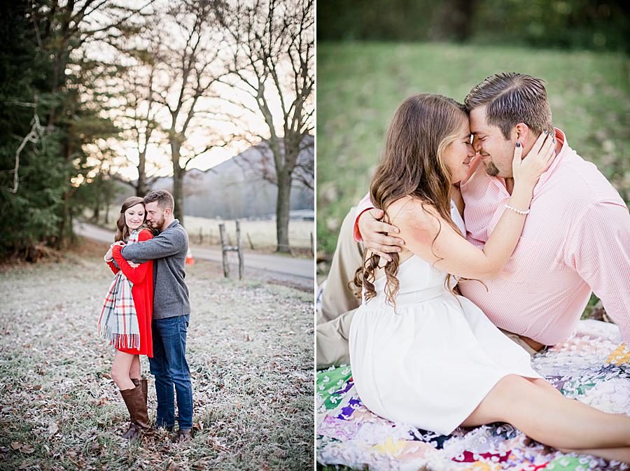 Red dress at this 2018 favorite engagements by Knoxville Wedding Photographer, Amanda May Photos.