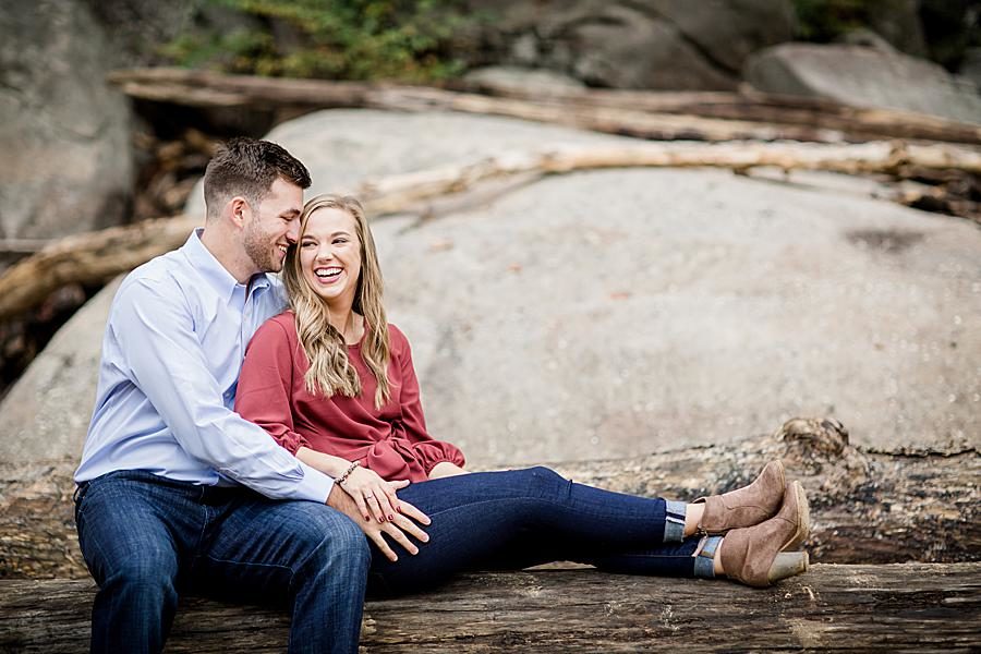 Sitting together at this 2018 favorite engagements by Knoxville Wedding Photographer, Amanda May Photos.