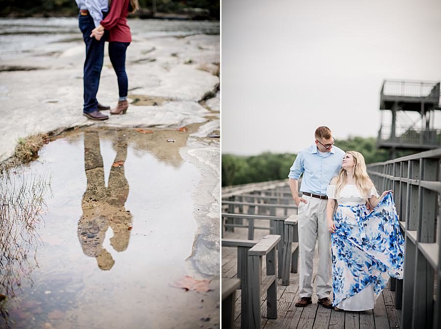 Water reflection at this 2018 favorite engagements by Knoxville Wedding Photographer, Amanda May Photos.