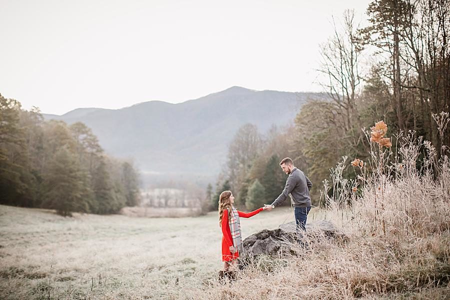 Mountain rock at this 2018 favorite engagements by Knoxville Wedding Photographer, Amanda May Photos.