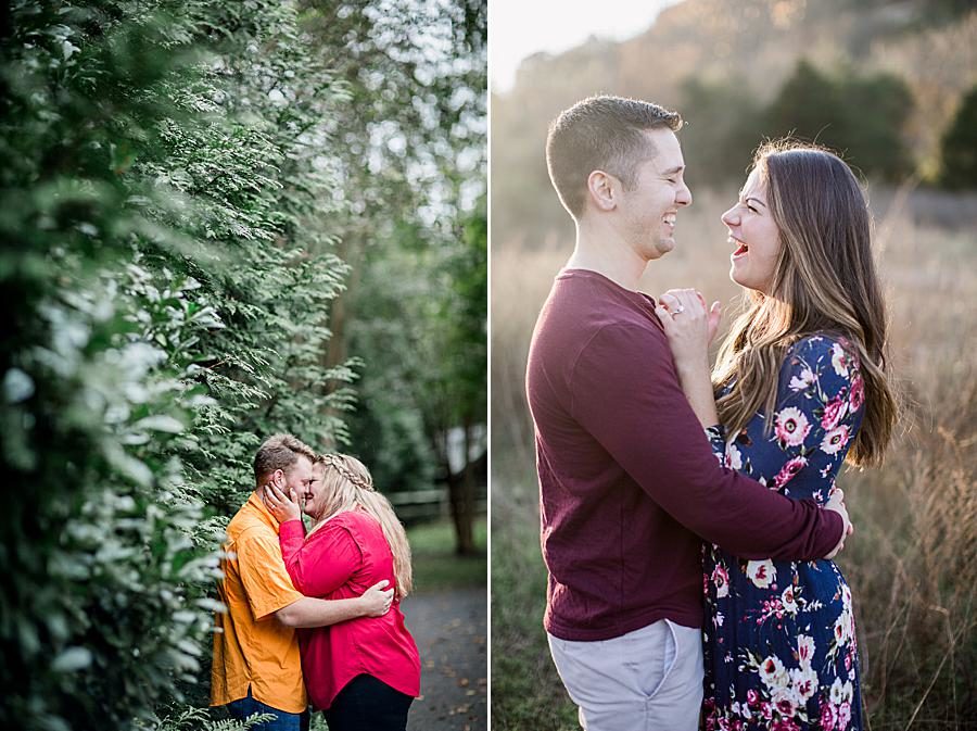 Red and orange shirts at this 2018 favorite engagements by Knoxville Wedding Photographer, Amanda May Photos.
