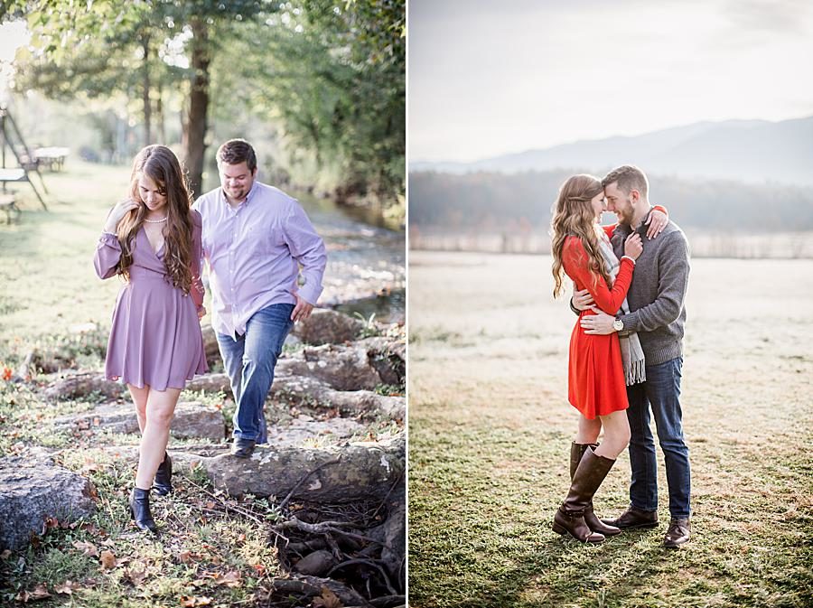 Black booties at this 2018 favorite engagements by Knoxville Wedding Photographer, Amanda May Photos.