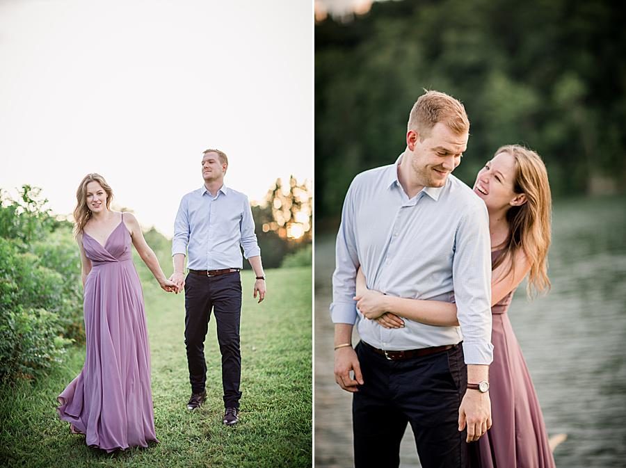Arms wrapped around at this 2018 favorite engagements by Knoxville Wedding Photographer, Amanda May Photos.