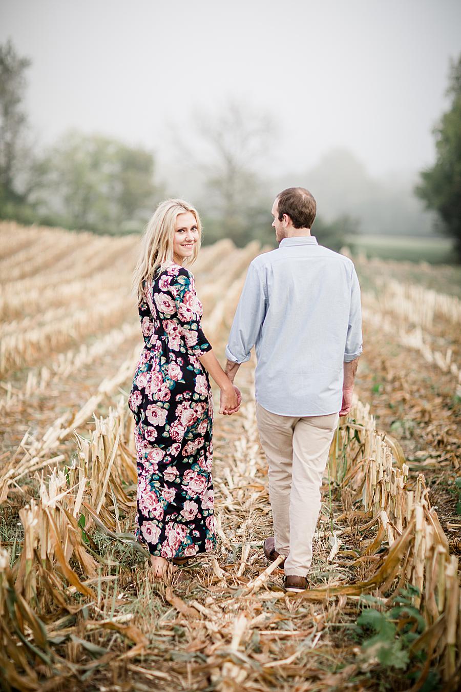 Corn field at this 2018 favorite engagements by Knoxville Wedding Photographer, Amanda May Photos.