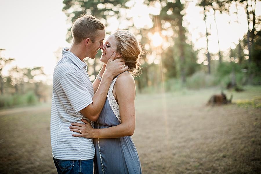Soft kisses at this 2018 favorite engagements by Knoxville Wedding Photographer, Amanda May Photos.