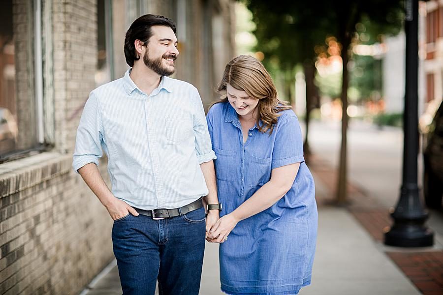 Downtown at this 2018 favorite engagements by Knoxville Wedding Photographer, Amanda May Photos.