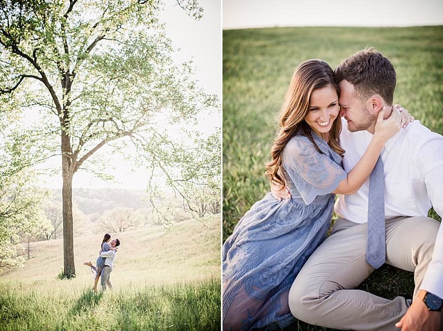 Under a tree at this 2018 favorite engagements by Knoxville Wedding Photographer, Amanda May Photos.