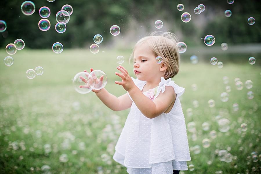 Bubbles at this 2018 Favorite Portraits by Knoxville Wedding Photographer, Amanda May Photos.