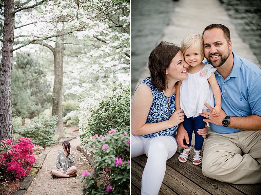 On a dock at this 2018 Favorite Portraits by Knoxville Wedding Photographer, Amanda May Photos.