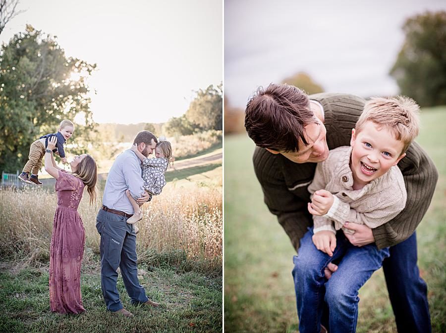Holding the kids at this 2018 Favorite Portraits by Knoxville Wedding Photographer, Amanda May Photos.