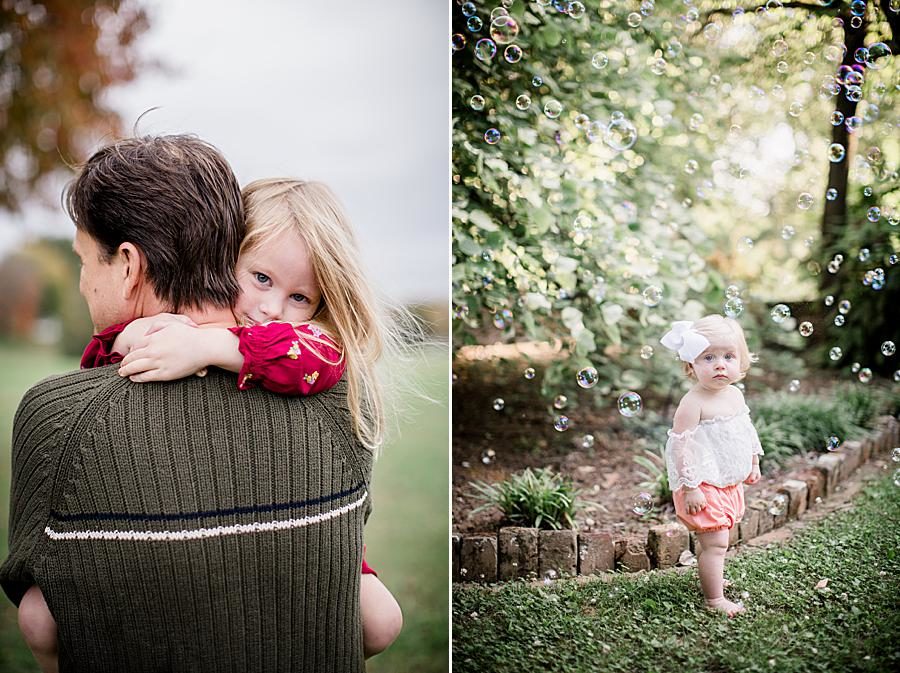 Holding dad at this 2018 Favorite Portraits by Knoxville Wedding Photographer, Amanda May Photos.